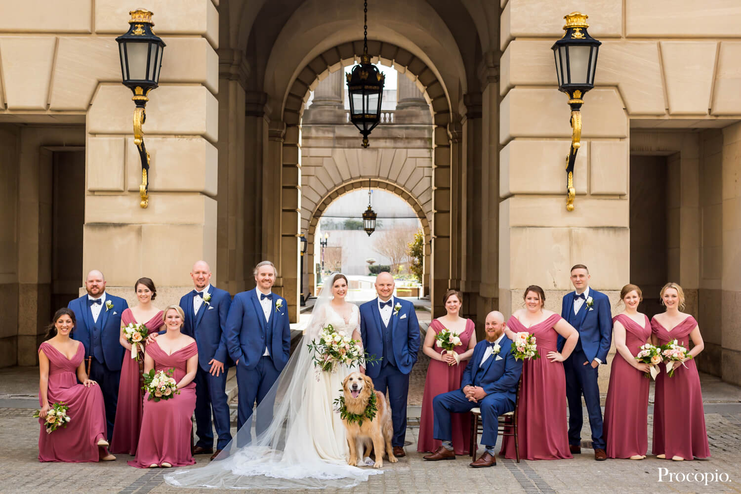 Classic bridal portrait with dog - Michelle Whyte - best Washington DC wedding planner - photo by Procopio Photography
