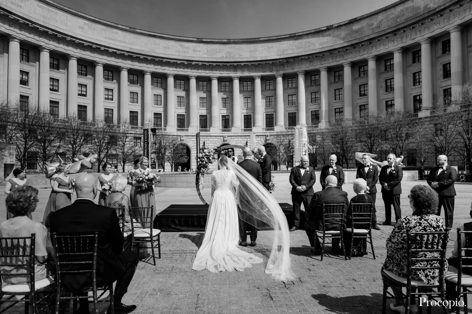 Ceremony in black and white - Michelle Whyte - best Washington DC wedding planner - photo by Procopio Photography