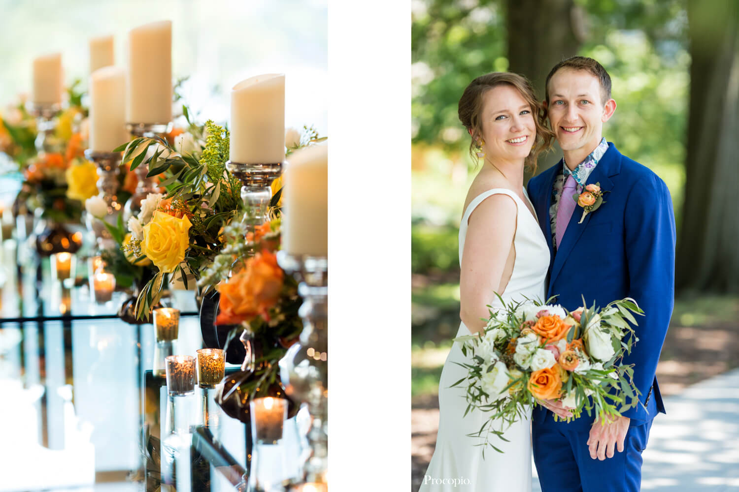 Orange rose bouquet and centerpieces -Bella Notte - best Washington DC wedding planner - photo by Procopio Photography