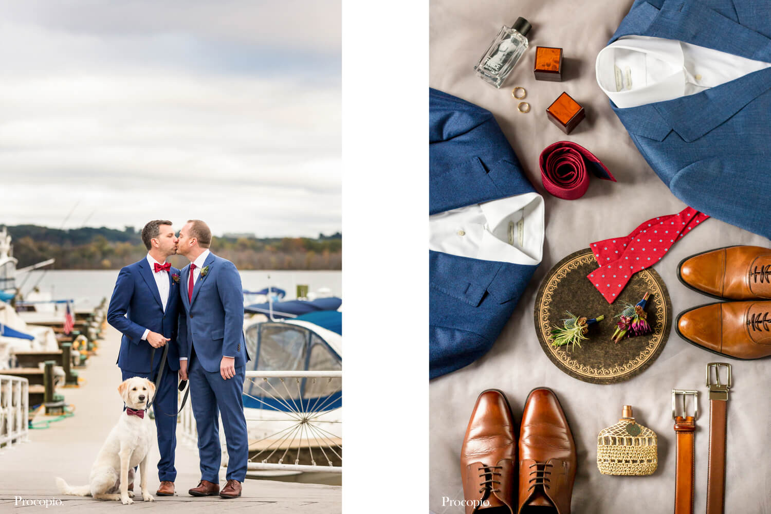 Blue and red men's wedding attire - Bellwether Events - best Washington DC wedding planner - photo by Procopio Photography