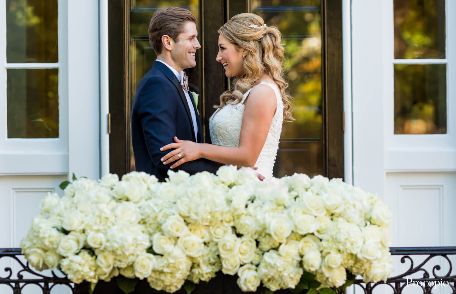 White rose floral decor - best Washington wedding planner - Sara Muchnick Events  - photo by Procopio Photography
